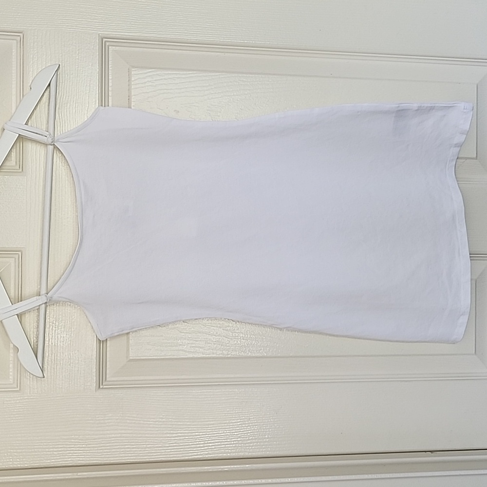 H&M XS White Adjustable Straps Long Cami Tank